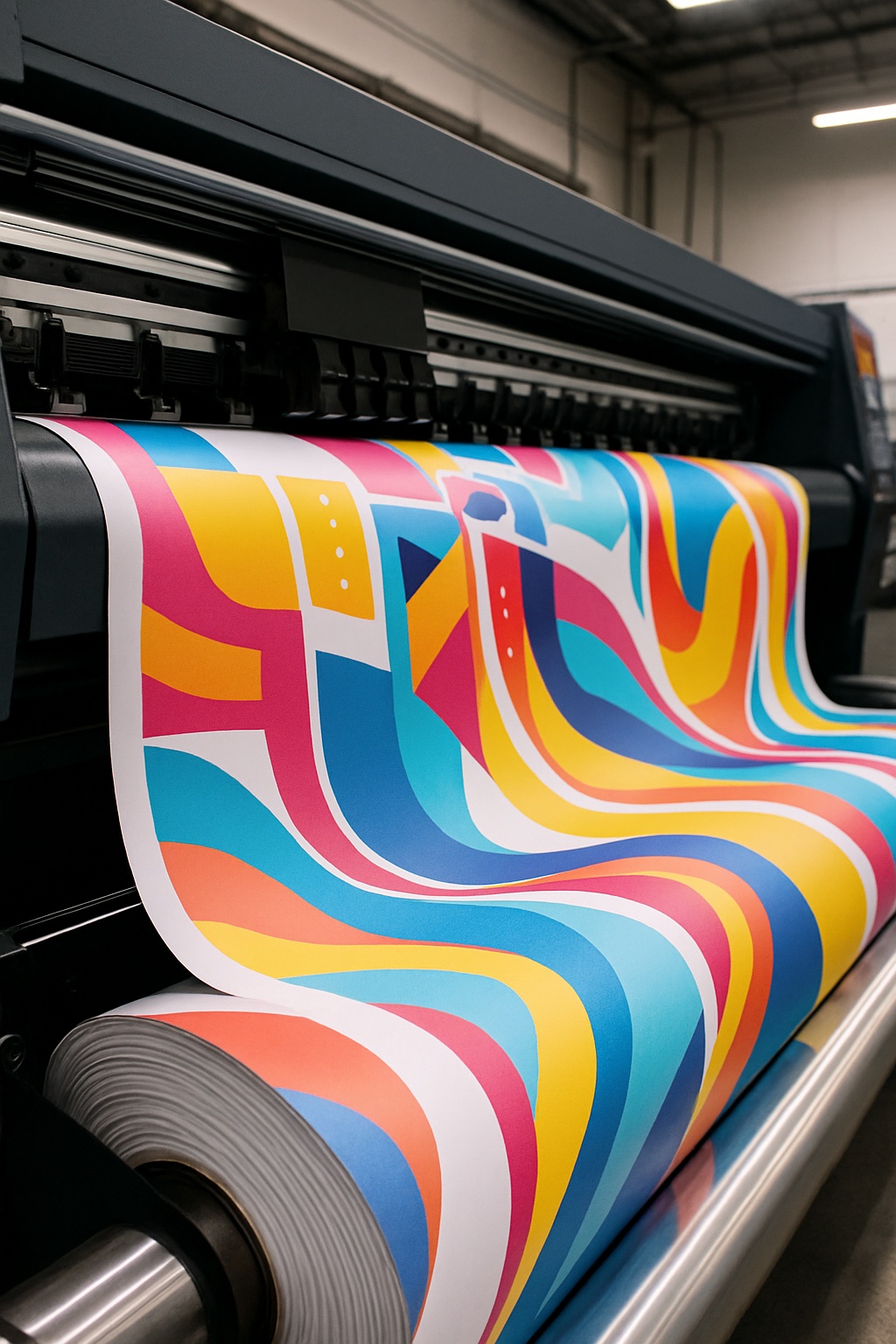 Colourful print press output